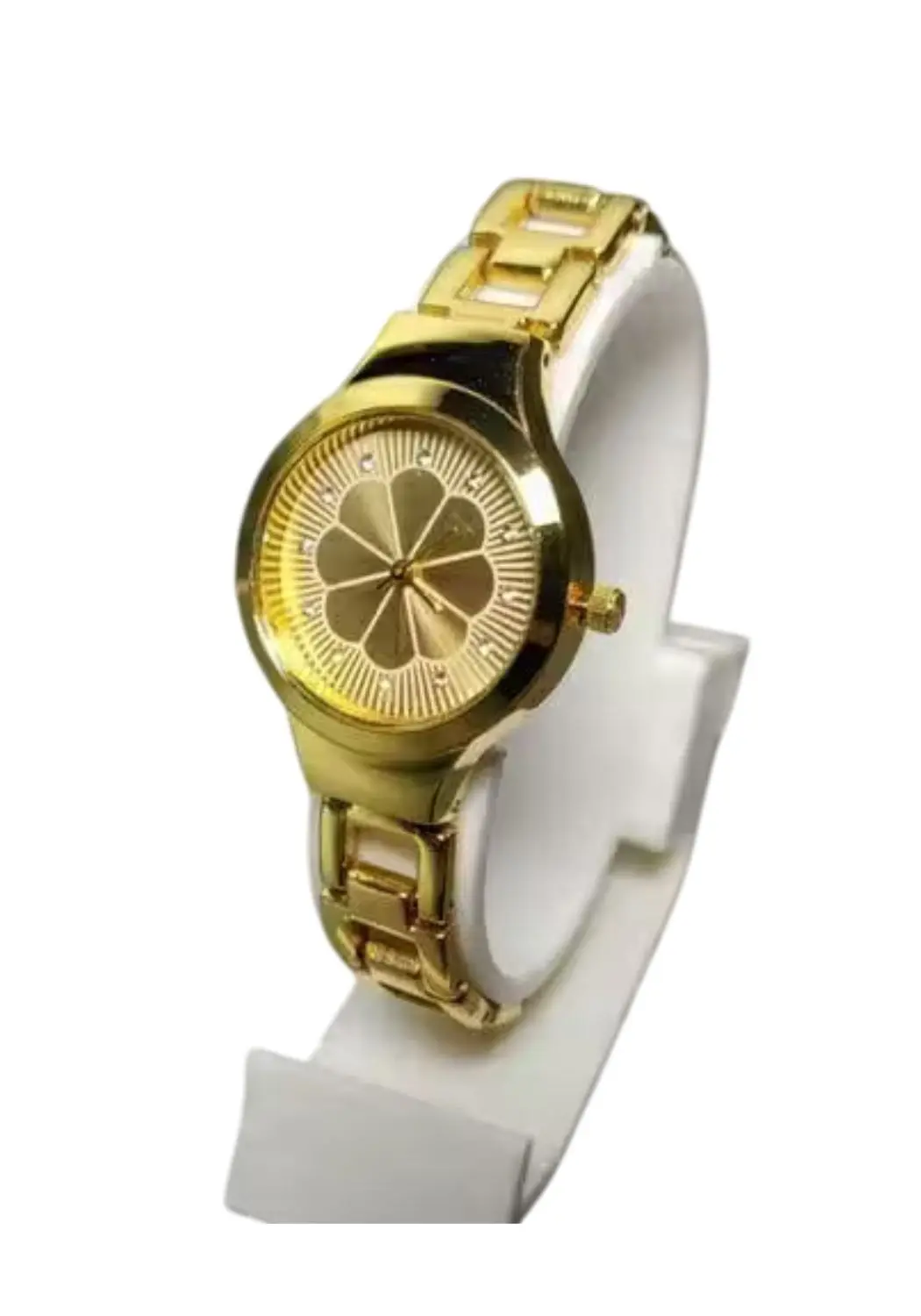 Round golden flower Watch