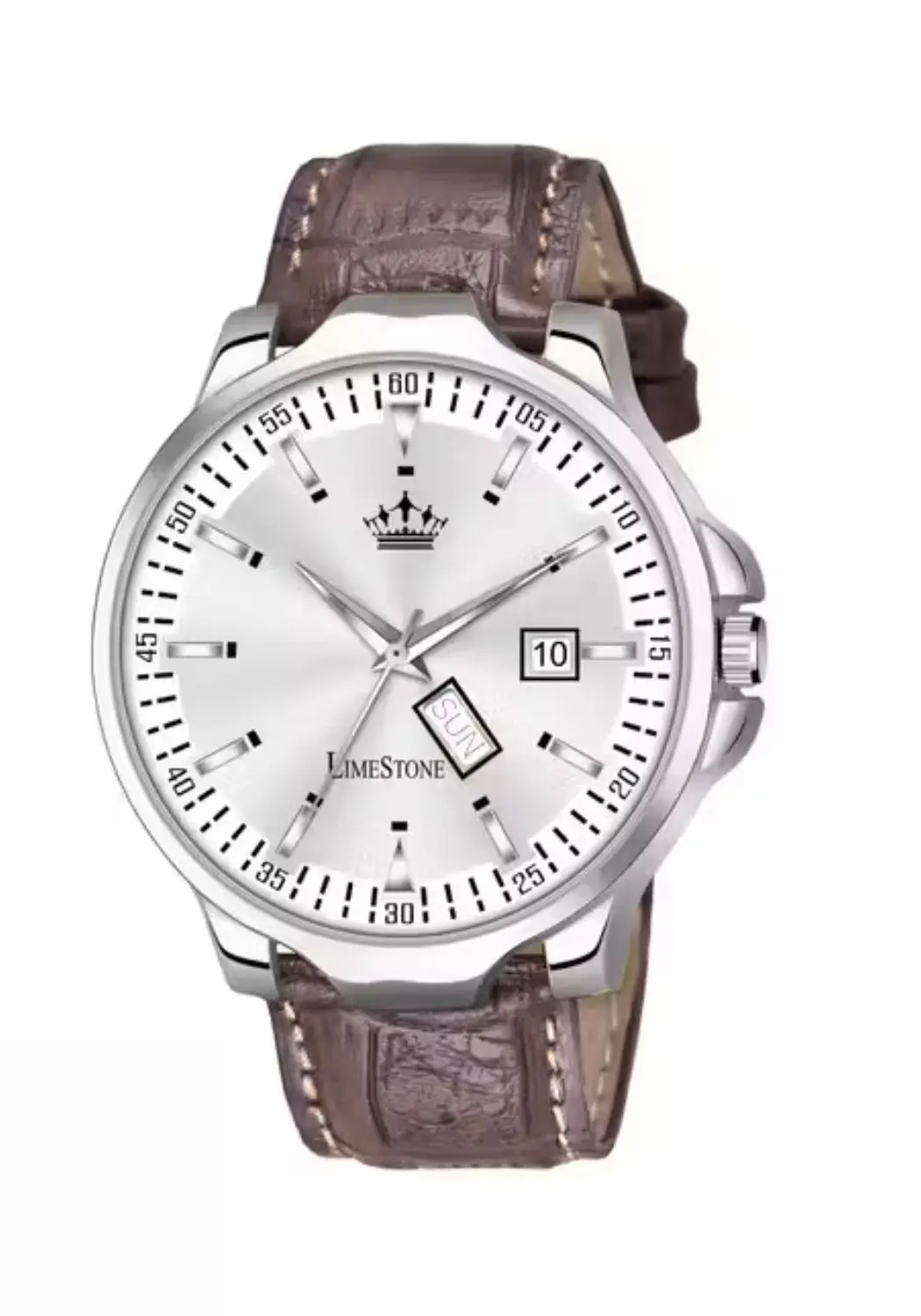 Round white and brown